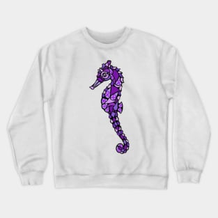 Purple Awareness Ribbon Mandala Seahorse Crewneck Sweatshirt